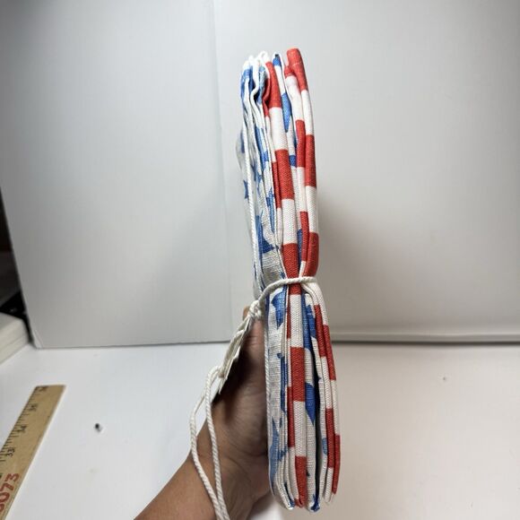 ALL STAR USA Red White & Blue American Theme 100% Cotton Napkins 4 Pack Set New - Picture 3 of 5